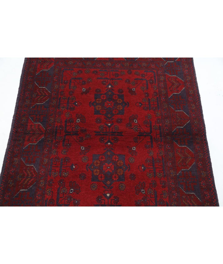 Afghan Khal Muhammadi Rug 3' 4" x 4' 9" Hand-Knotted | No. AT91893