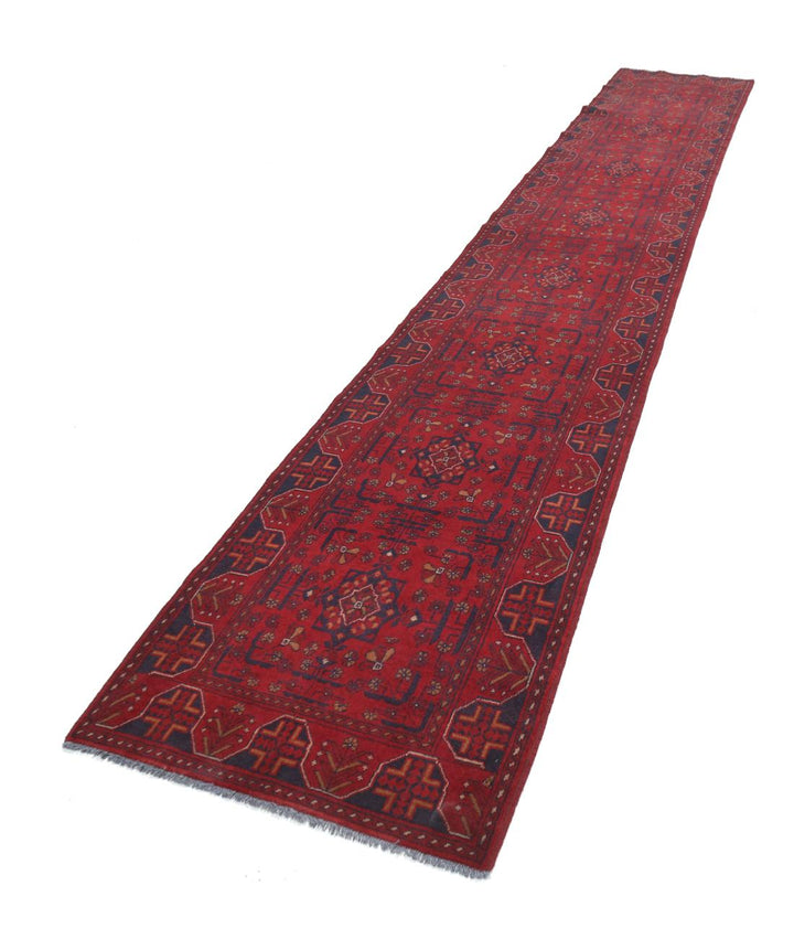 Afghan Khal Muhammadi Runner Rug 2' 6" x 15' 11" Hand-Knotted | No. AT95044