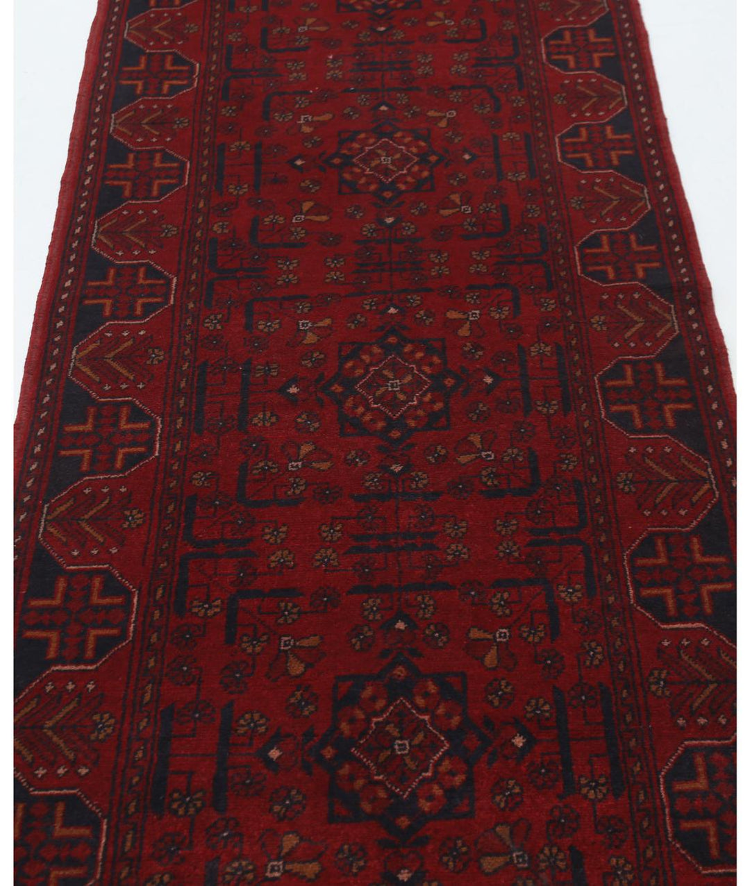 Afghan Khal Muhammadi Runner Rug 2' 6" x 15' 11" Hand-Knotted | No. AT95044