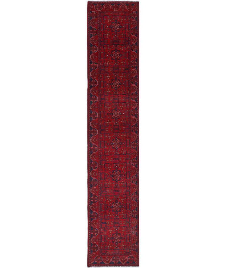 Afghan Khal Muhammadi Runner Rug 2' 6" x 15' 11" Hand-Knotted | No. AT95044