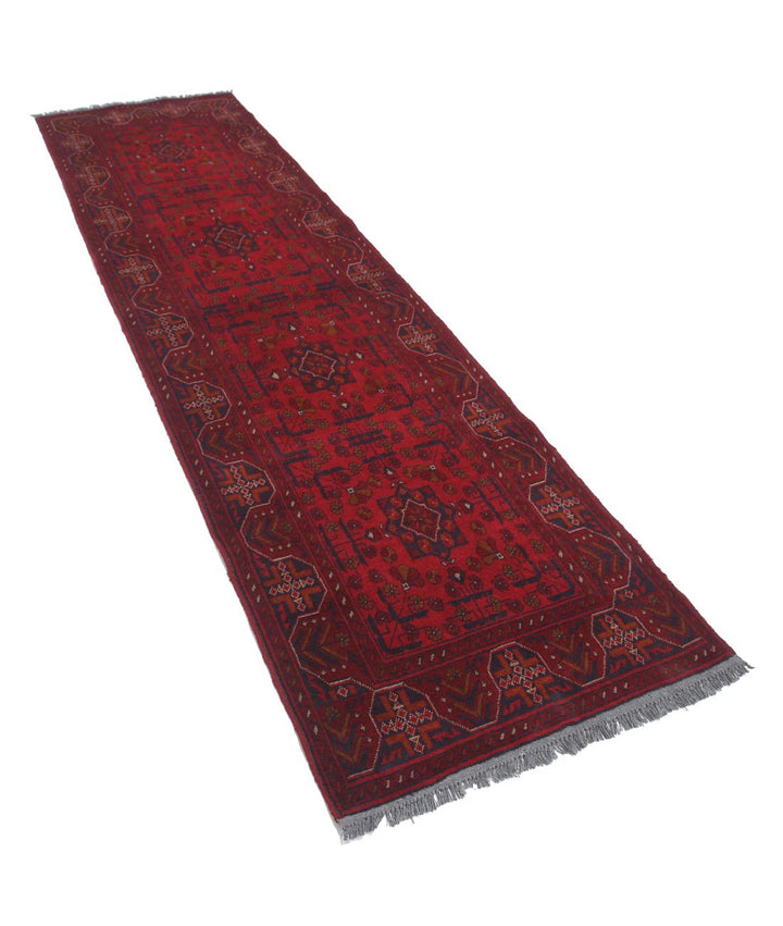 Afghan Khal Muhammadi Runner Rug 2' 8" x 9' 7" Hand-Knotted | No. AT18129