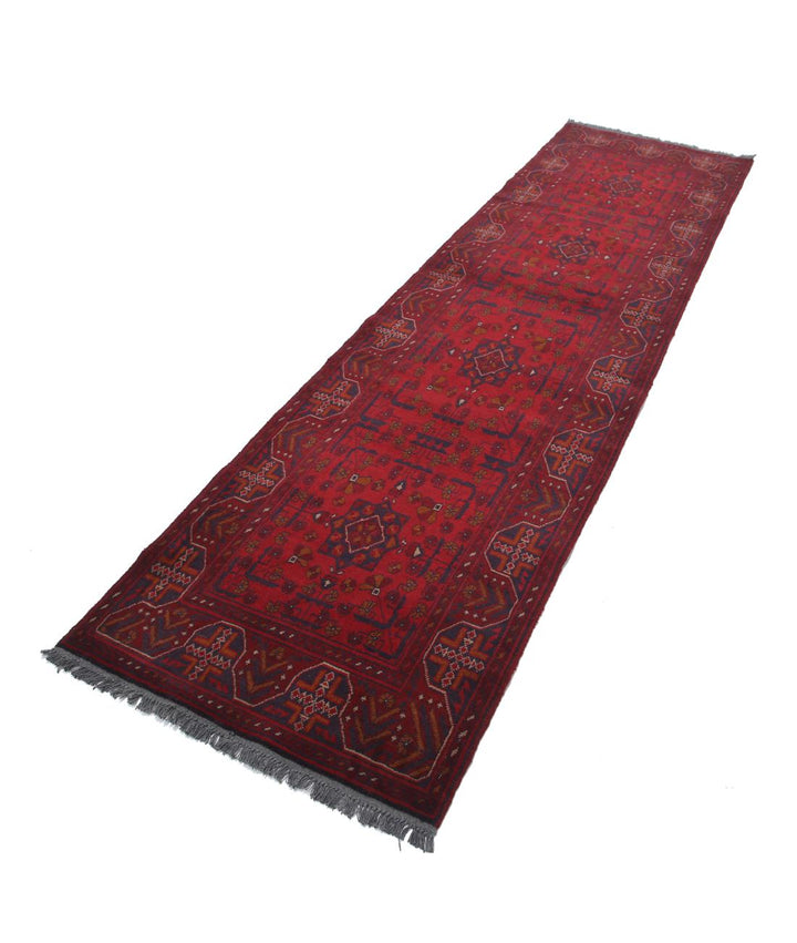 Afghan Khal Muhammadi Runner Rug 2' 8" x 9' 7" Hand-Knotted | No. AT18129