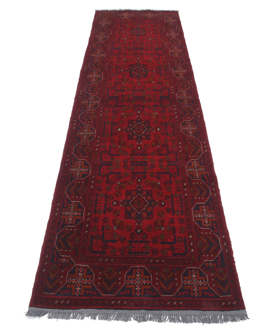 Afghan Khal Muhammadi Runner Rug 2' 8" x 9' 7" Hand-Knotted | No. AT18129