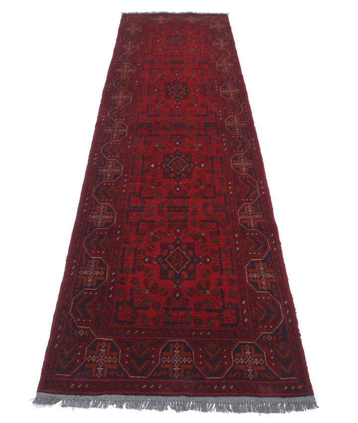 Afghan Khal Muhammadi Runner Rug 2' 8" x 9' 7" Hand-Knotted | No. AT18129