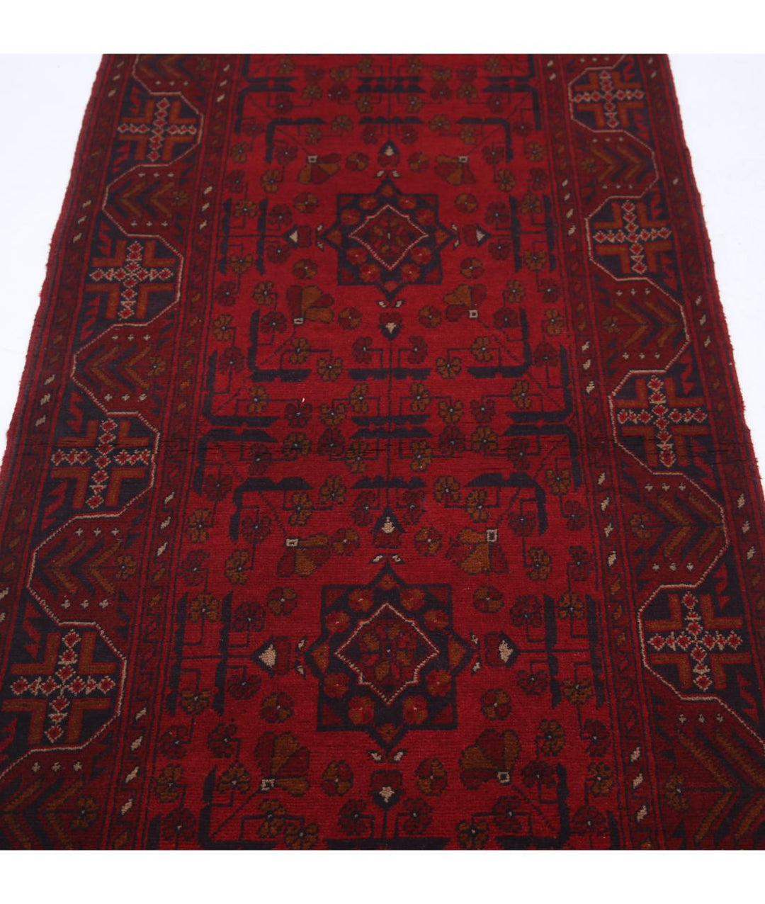 Afghan Khal Muhammadi Runner Rug 2' 8" x 9' 7" Hand-Knotted | No. AT18129