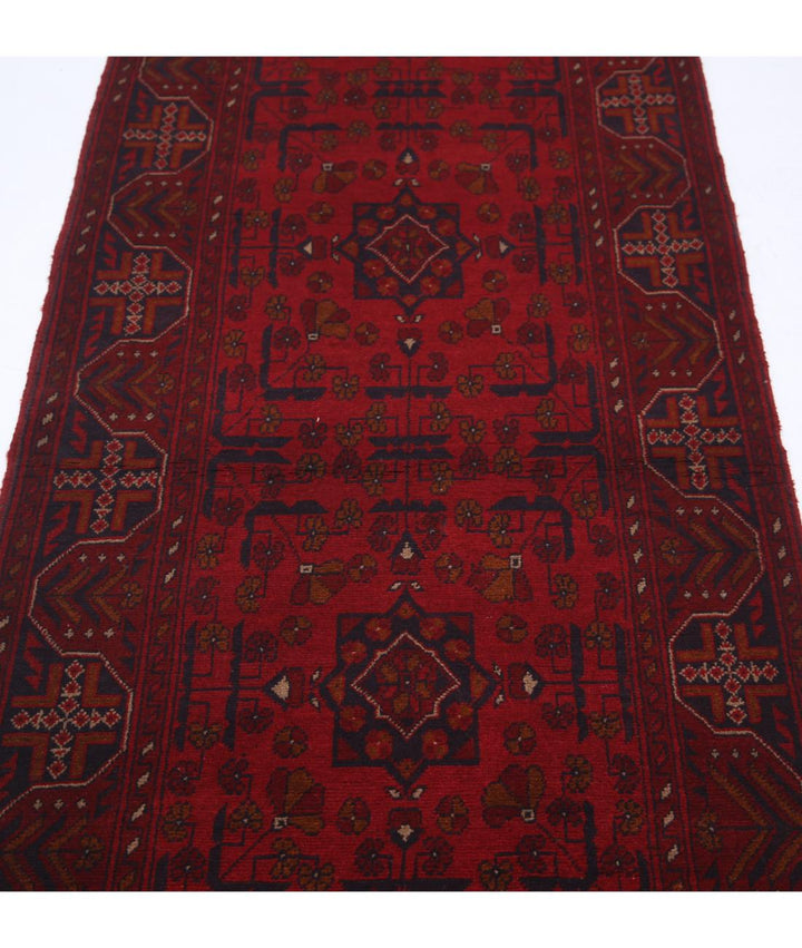 Afghan Khal Muhammadi Runner Rug 2' 8" x 9' 7" Hand-Knotted | No. AT18129