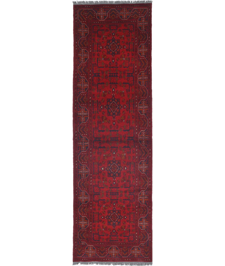 Afghan Khal Muhammadi Runner Rug 2' 8" x 9' 7" Hand-Knotted | No. AT18129