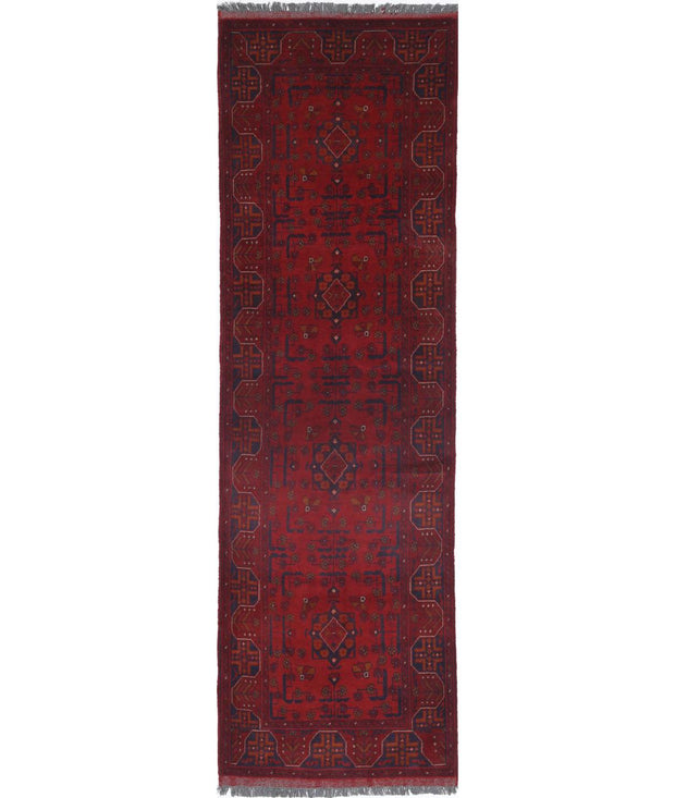 Hand Knotted Afghan Khal Muhammadi Wool Rug 2' 7" x 9' 3" - No. AT23565