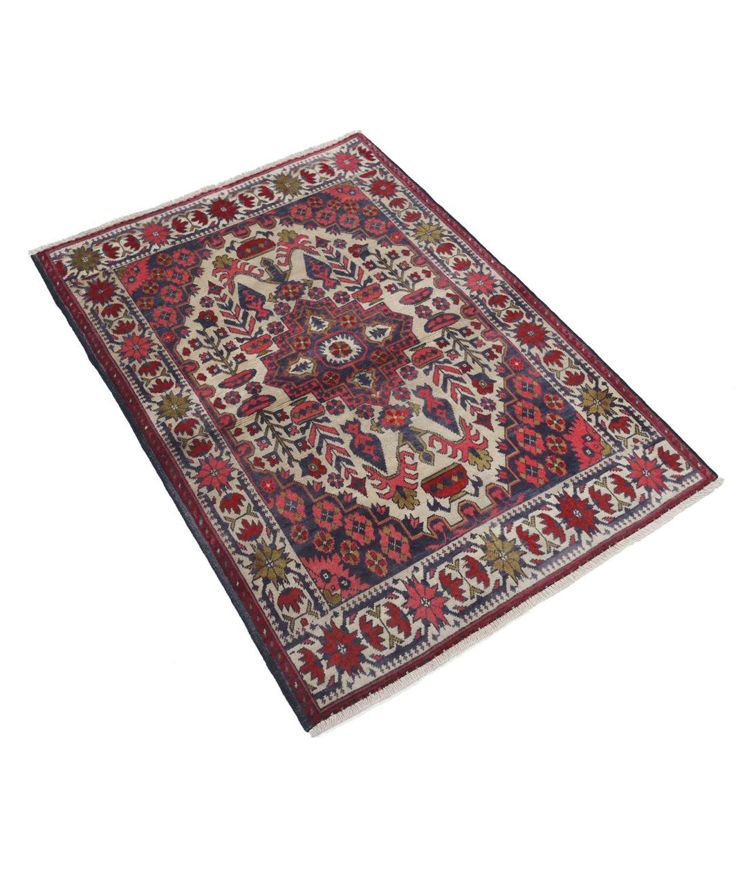 Afghan Khal Muhammadi Rug 2' 8" x 3' 10" Hand-Knotted | No. AT63963