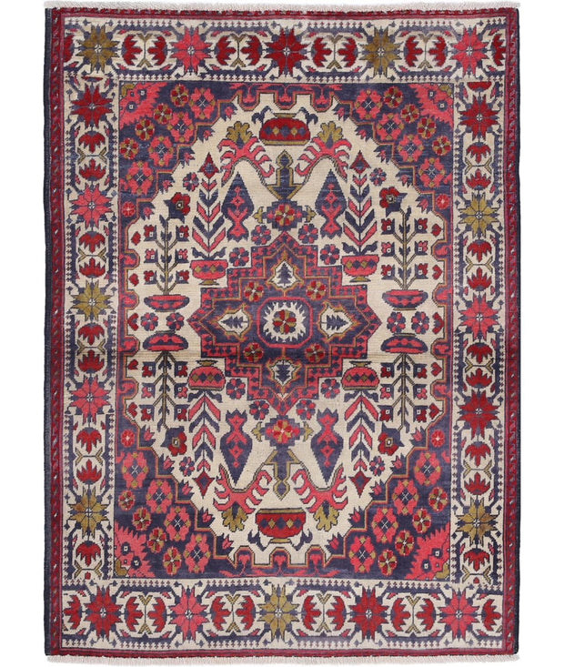 Hand Knotted Afghan Khal Muhammadi Wool Rug 2' 8" x 3' 10" - No. AT63963