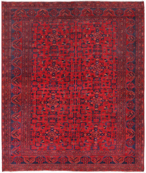 Hand Knotted Afghan Khamyab Wool Rug 4' 9" x 5' 11" - No. AT54518
