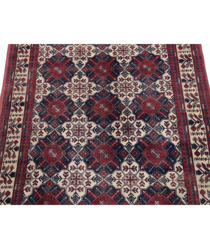 Afghan Khamyab Rug 3' 3" x 4' 10" Hand-Knotted | No. AT85020