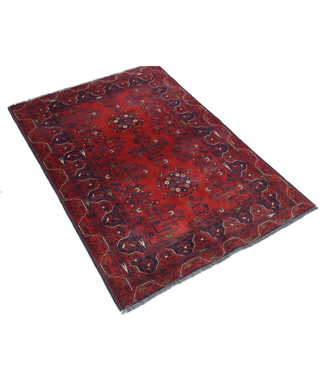 Afghan Khamyab Rug 3' 2" x 4' 9" Hand-Knotted | No. AT48710