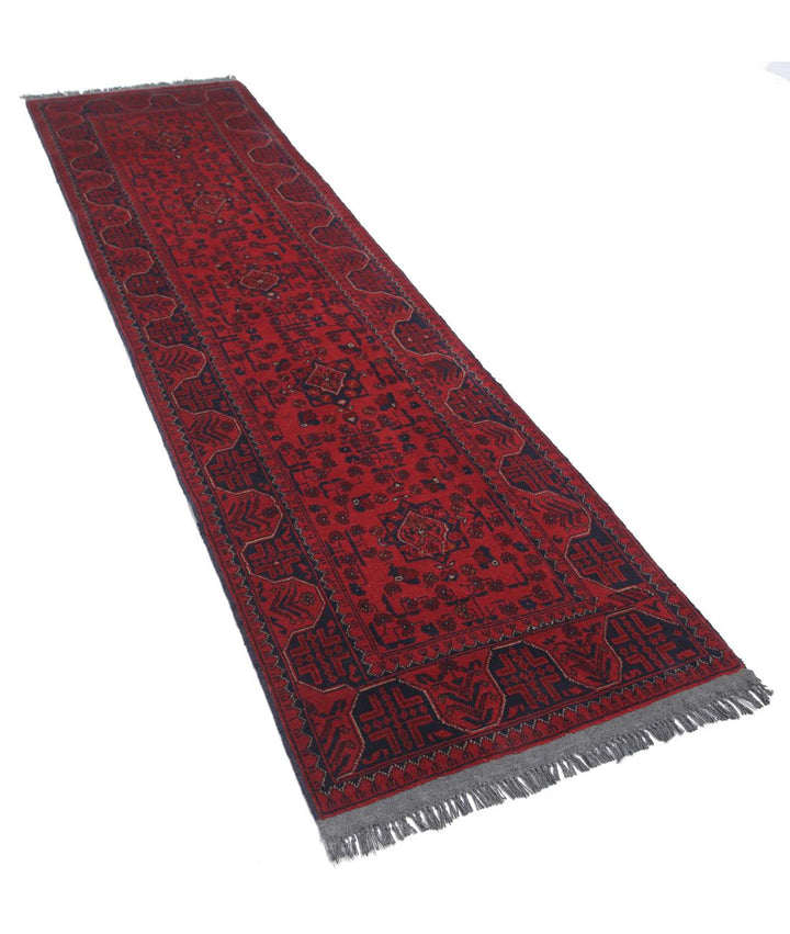 Afghan Khamyab Runner Rug 2' 7" x 9' 5" Hand-Knotted | No. AT84188