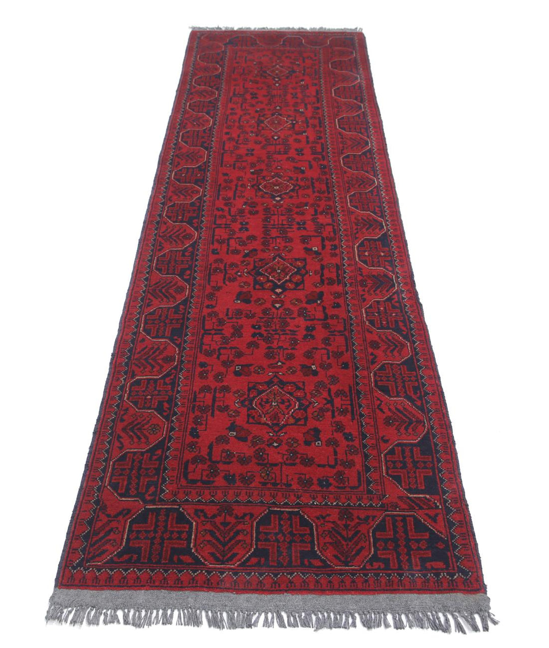 Afghan Khamyab Runner Rug 2' 7" x 9' 5" Hand-Knotted | No. AT84188