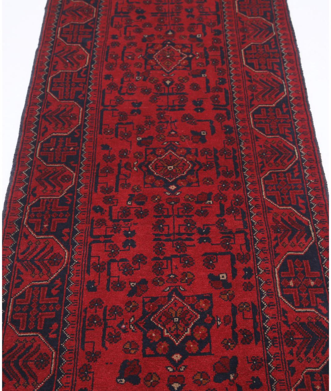 Afghan Khamyab Runner Rug 2' 7" x 9' 5" Hand-Knotted | No. AT84188