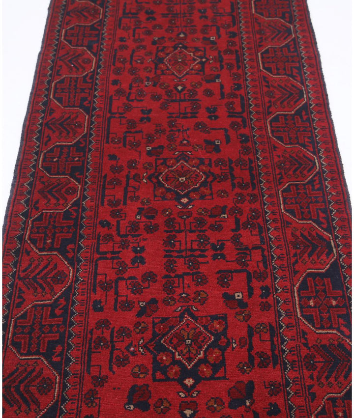 Afghan Khamyab Runner Rug 2' 7" x 9' 5" Hand-Knotted | No. AT84188