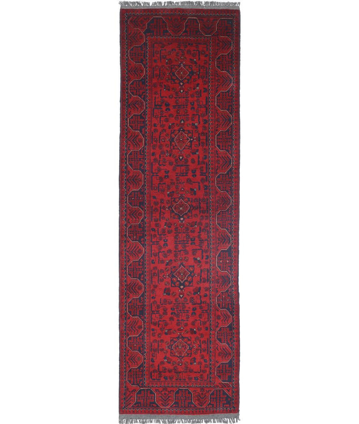 Afghan Khamyab Runner Rug 2' 7" x 9' 5" Hand-Knotted | No. AT84188