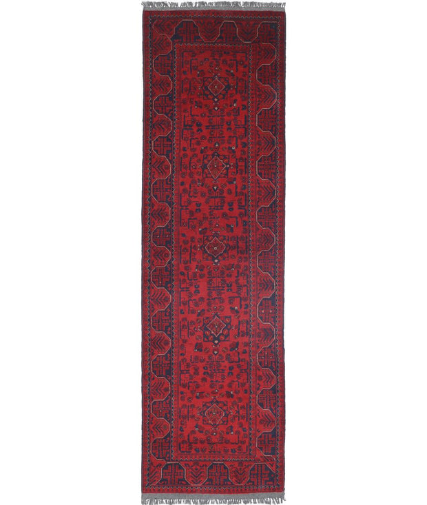 Hand Knotted Afghan Khamyab Wool Rug 2' 7" x 9' 5" - No. AT84188