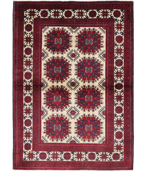 Hand Knotted Afghan Usmania Wool Rug 3' 4" x 5' 0" - No. AT94435