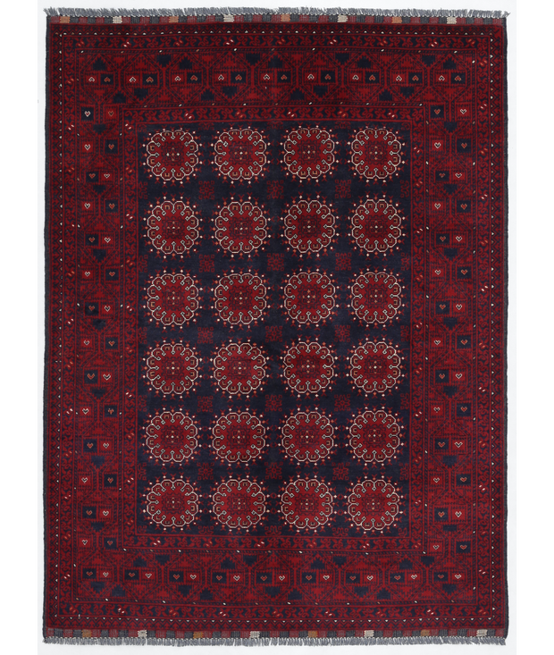 Hand Knotted Afghan Wool Rug 4'  11" x 6'  6" - No. AT96819