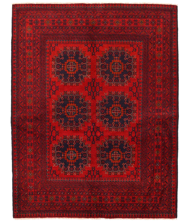 Hand Knotted Afghan Wool Rug 4'  10" x 6'  4" - No. AT20024