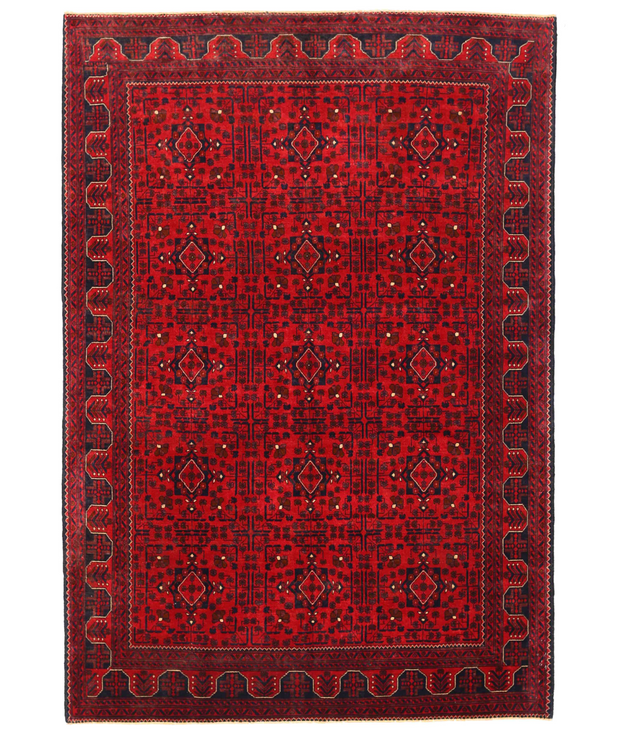 Hand Knotted Afghan Wool Rug 6'  4" x 9'  6" - No. AT26254
