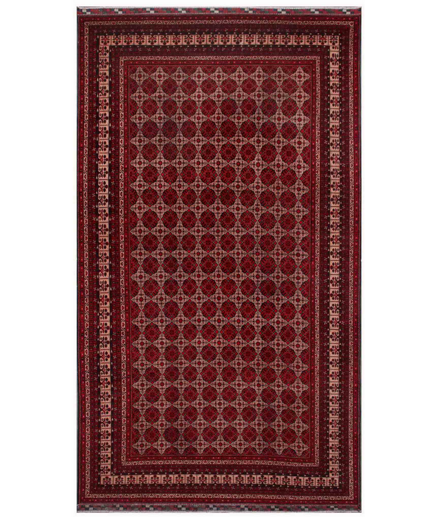 Hand Knotted Afghan Wool Rug 9'  8" x 19'  1" - No. AT19516