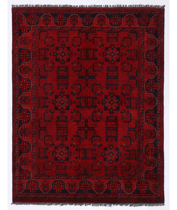 Hand Knotted Afghan Wool Rug 4'  1" x 6'  2" - No. AT66894