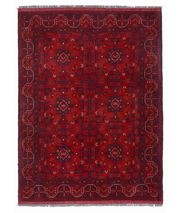 Hand Knotted Afghan Wool Rug 4'  1" x 6'  7" - No. AT35838