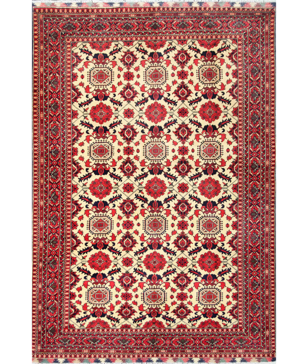 Hand Knotted Afghan Wool Rug 6'  10" x 10'  0" - No. AT11366