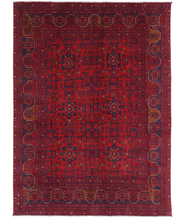 Hand Knotted Afghan Wool Rug 5'  7" x 7'  7" - No. AT78992