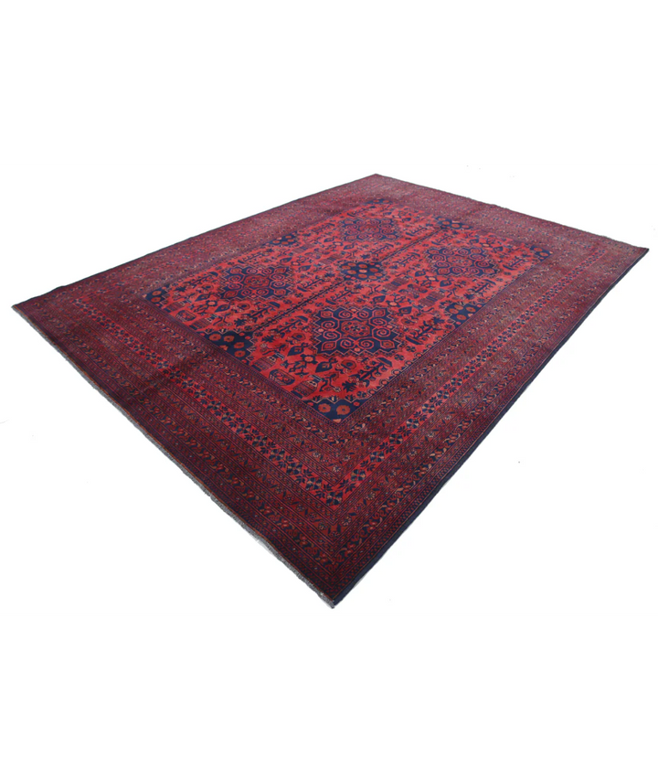 Hand Knotted Afghan Khal Muhammadi Wool Rug 8' 0" x 11' 0" - No. AT41236