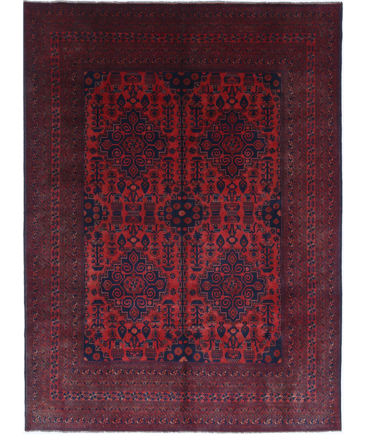 Hand Knotted Afghan Khal Muhammadi Wool Rug 8' 0" x 11' 0" - No. AT41236