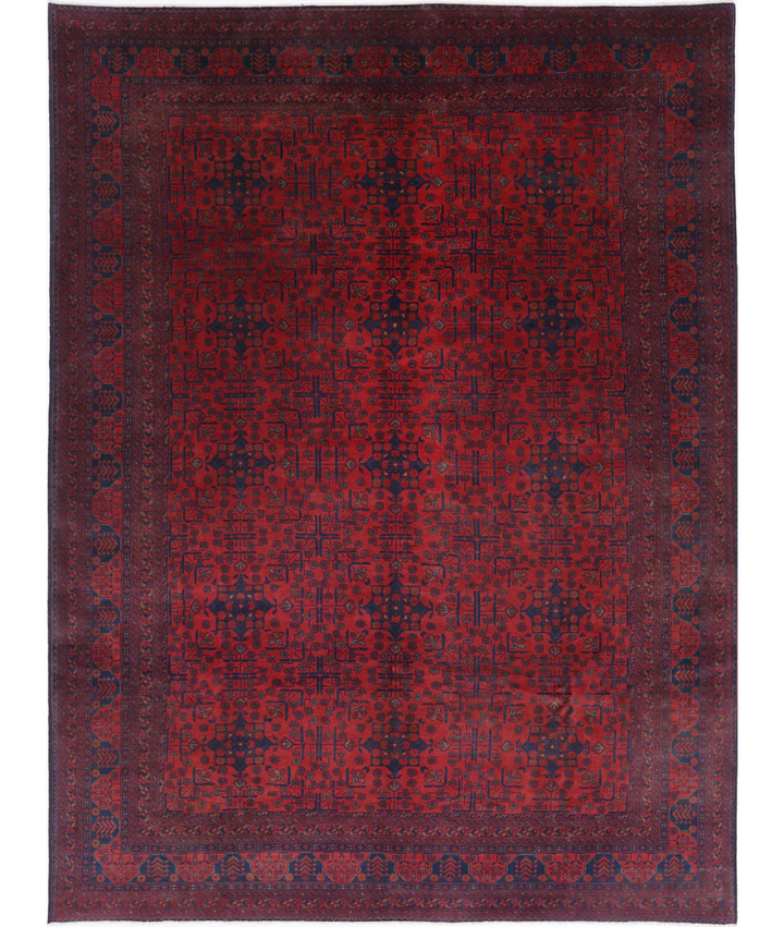 Hand Knotted Afghan Khal Muhammadi Wool Rug 8' 1" x 11' 2" - No. AT18977
