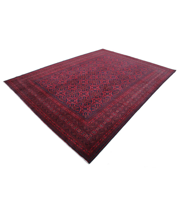 Red Afghan Tribal Rug 8' 3" x 11' 3" Hand-Knotted | No. AT796676