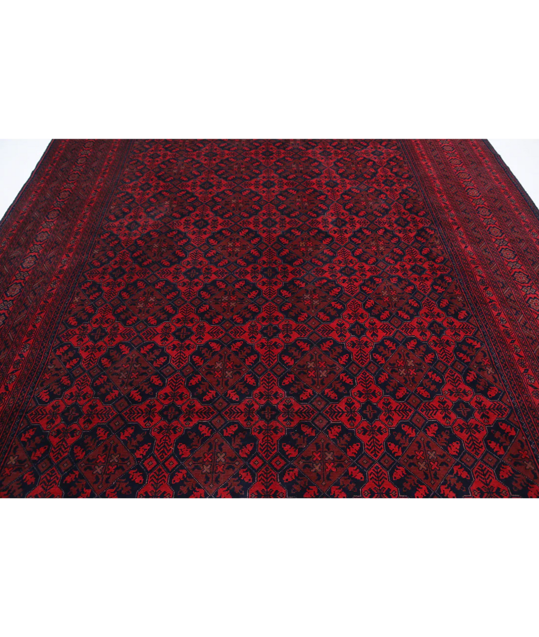 Red Afghan Tribal Rug 8' 3" x 11' 3" Hand-Knotted | No. AT796676