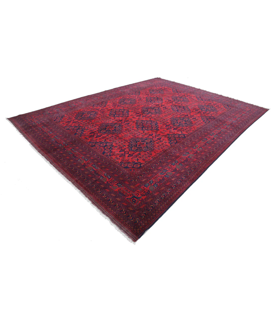 Red Afghan Khal Muhammadi Rug 9' 8" x 12' 10" Hand-Knotted | No. AT149387