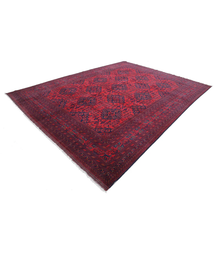 Hand Knotted Afghan Khal Muhammadi Wool Rug 9' 8" x 12' 10" - No. AT40454