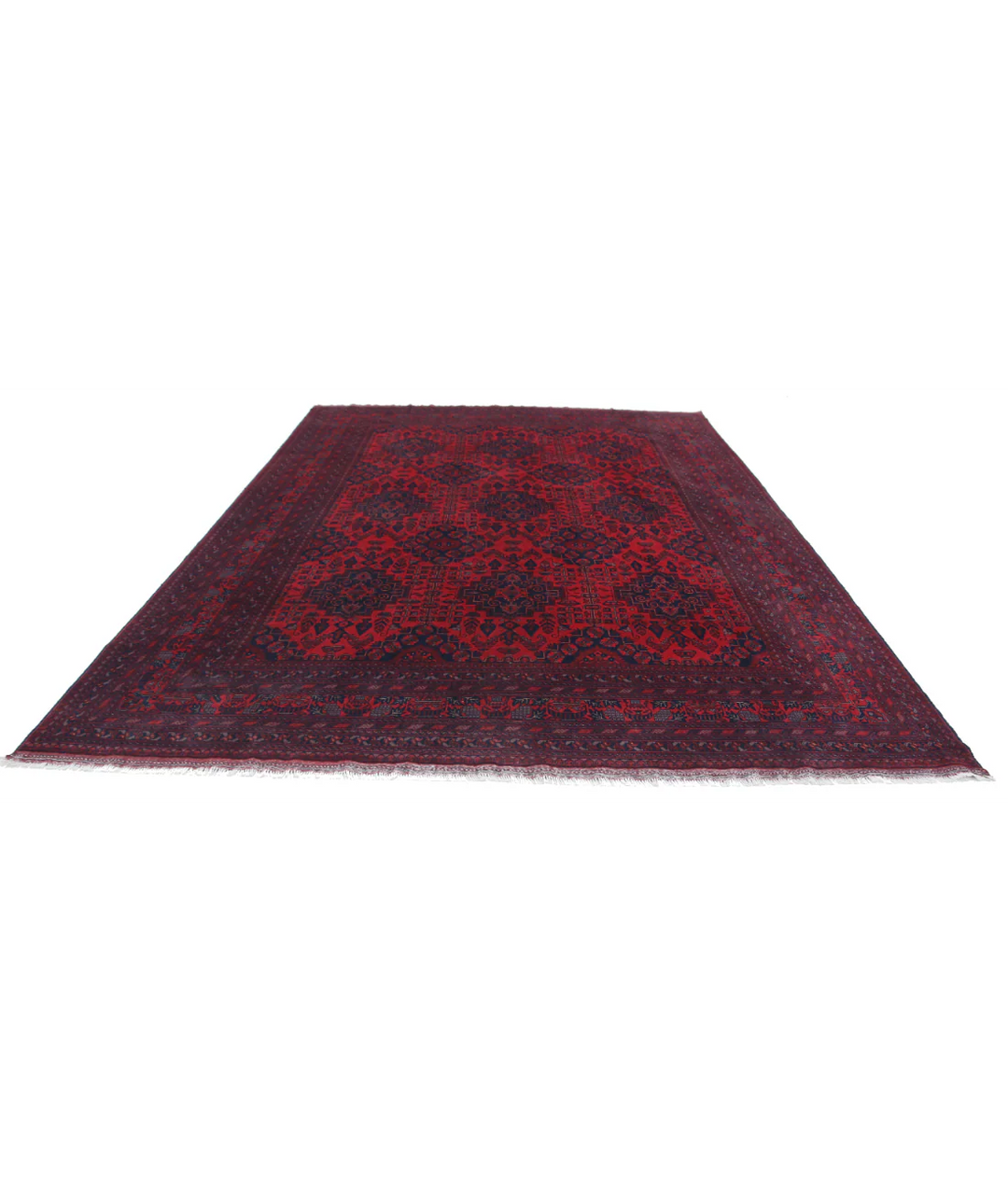 Red Afghan Khal Muhammadi Rug 9' 8" x 12' 10" Hand-Knotted | No. AT149387