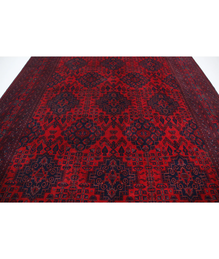 Red Afghan Khal Muhammadi Rug 9' 8" x 12' 10" Hand-Knotted | No. AT149387