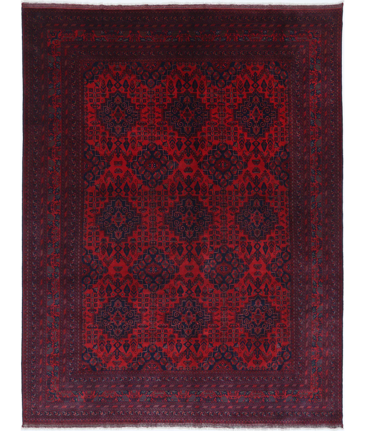 Hand Knotted Afghan Khal Muhammadi Wool Rug 9' 8" x 12' 10" - No. AT40454