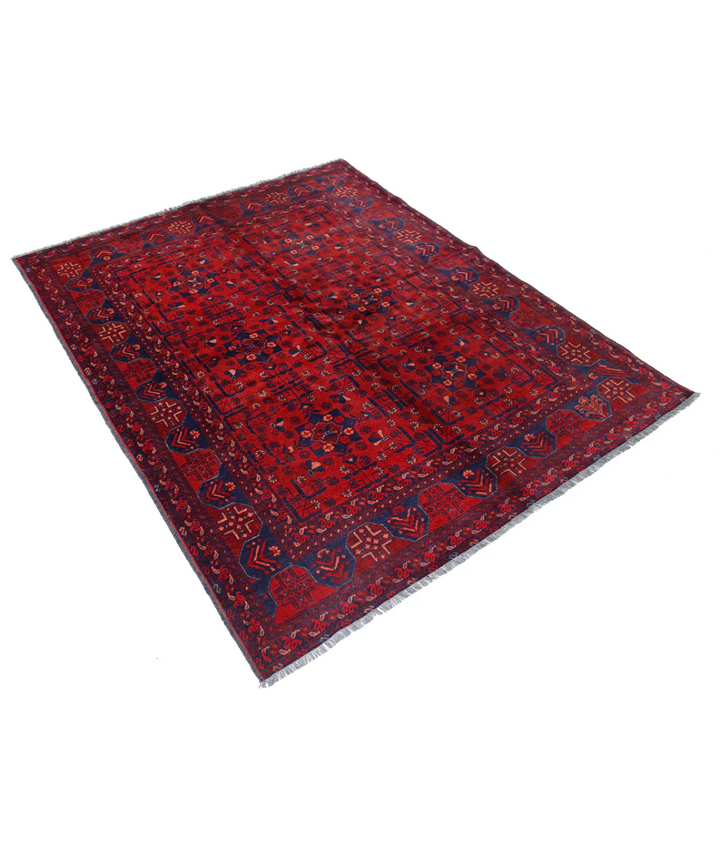 Afghan Khal Muhammadi Rug 4' 11" x 6' 4" Hand-Knotted | No. AT48743