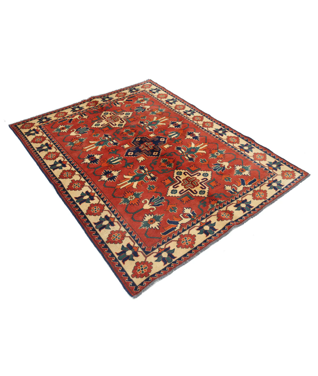 Afghan Karghai Rug 4' 10" x 6' 3" Hand-Knotted | No. AT79174