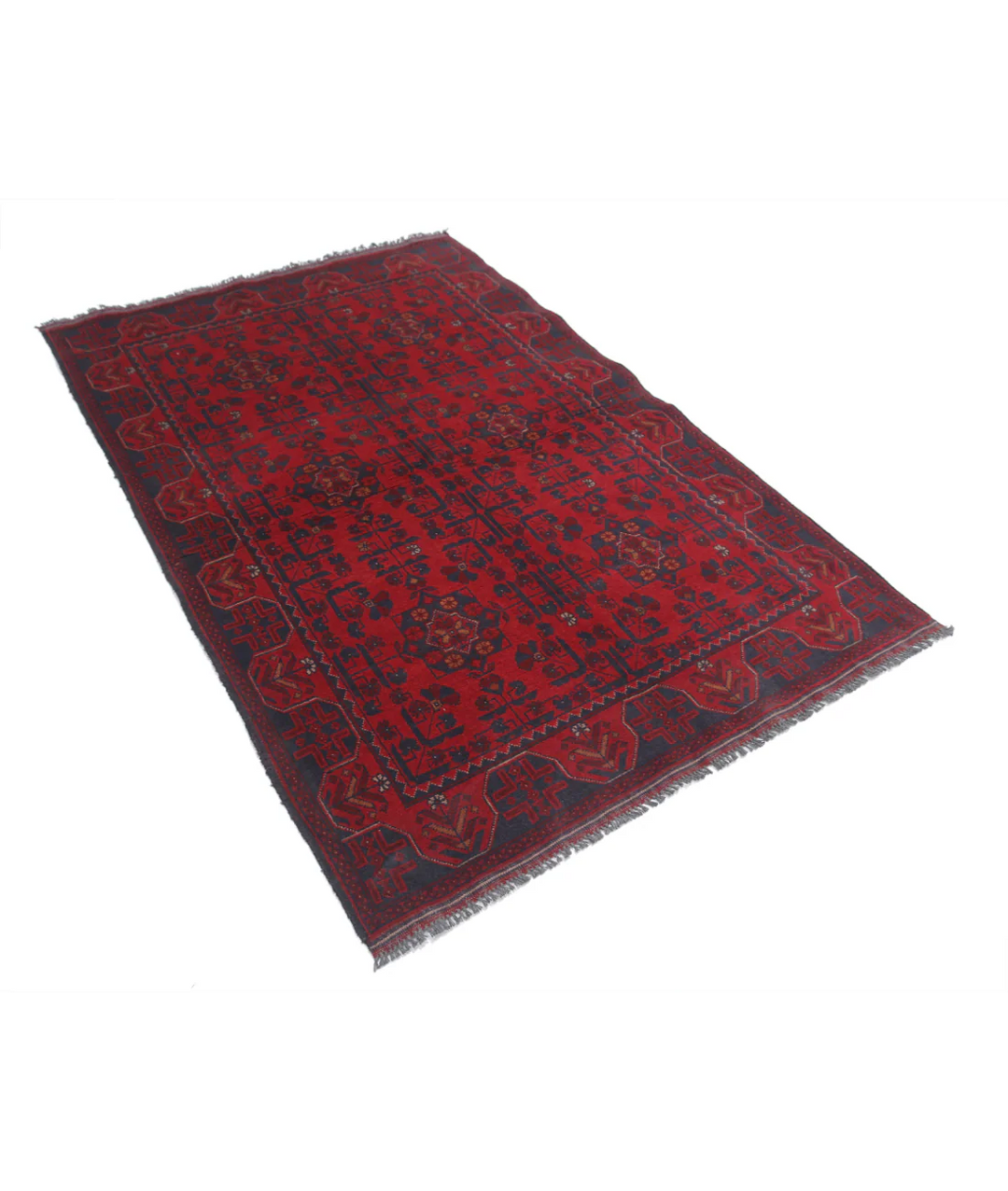 Afghan Khal Muhammadi Rug 4' 2" x 6' 5" Hand-Knotted | No. AT71611