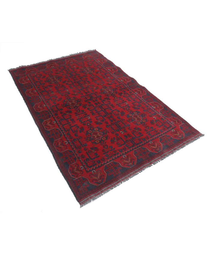 Afghan Khal Muhammadi Rug 4' 2" x 6' 5" Hand-Knotted | No. AT71611