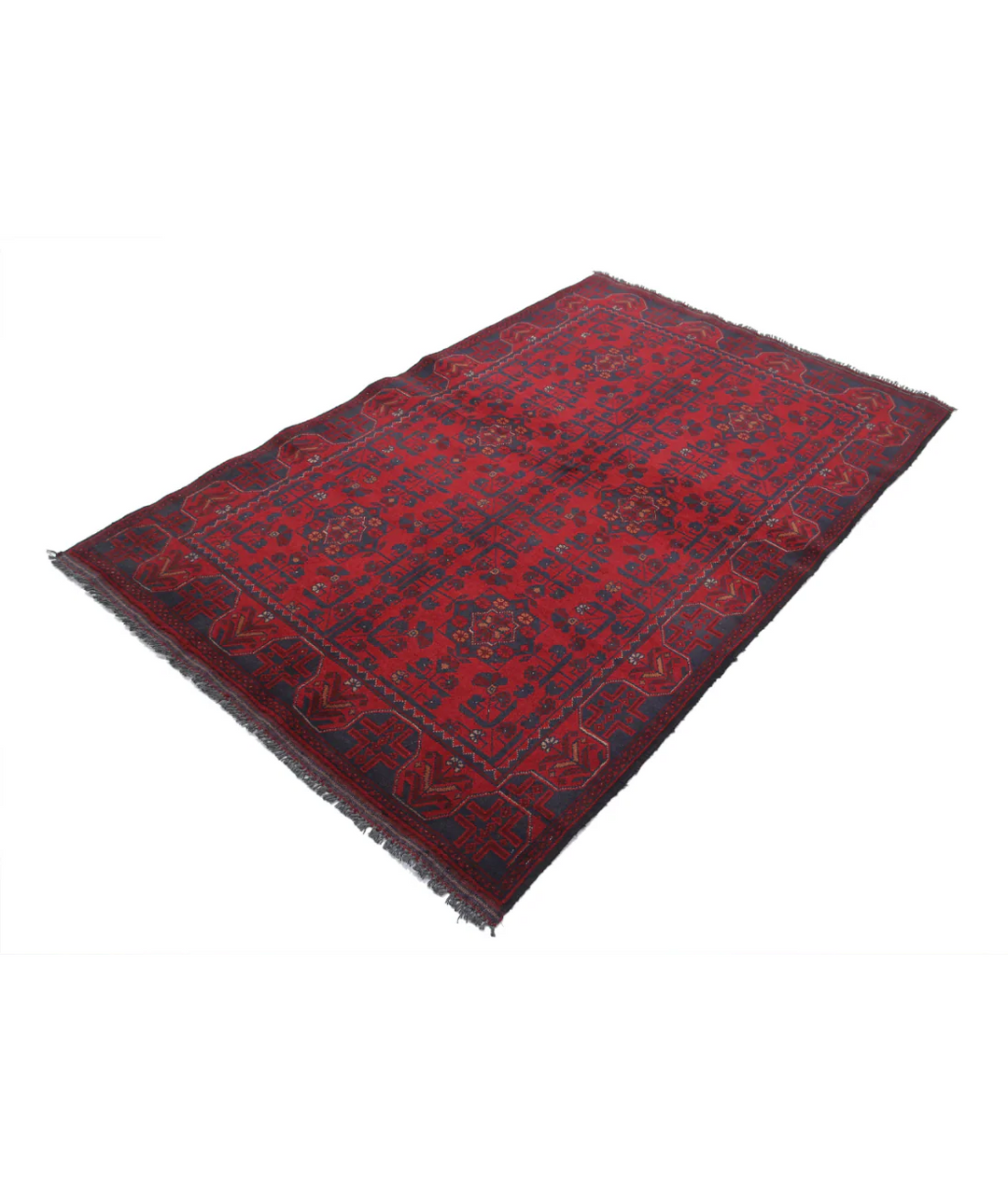 Afghan Khal Muhammadi Rug 4' 2" x 6' 5" Hand-Knotted | No. AT71611