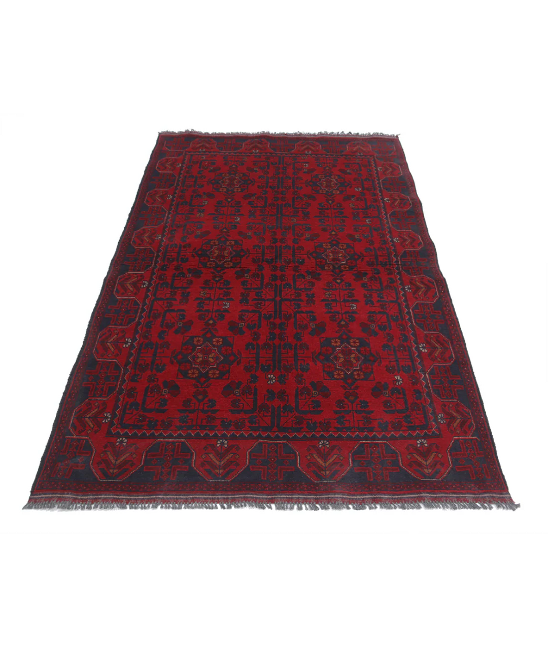 Afghan Khal Muhammadi Rug 4' 2" x 6' 5" Hand-Knotted | No. AT71611