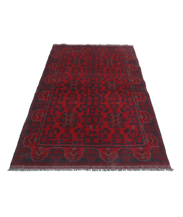 Afghan Khal Muhammadi Rug 4' 2" x 6' 5" Hand-Knotted | No. AT71611