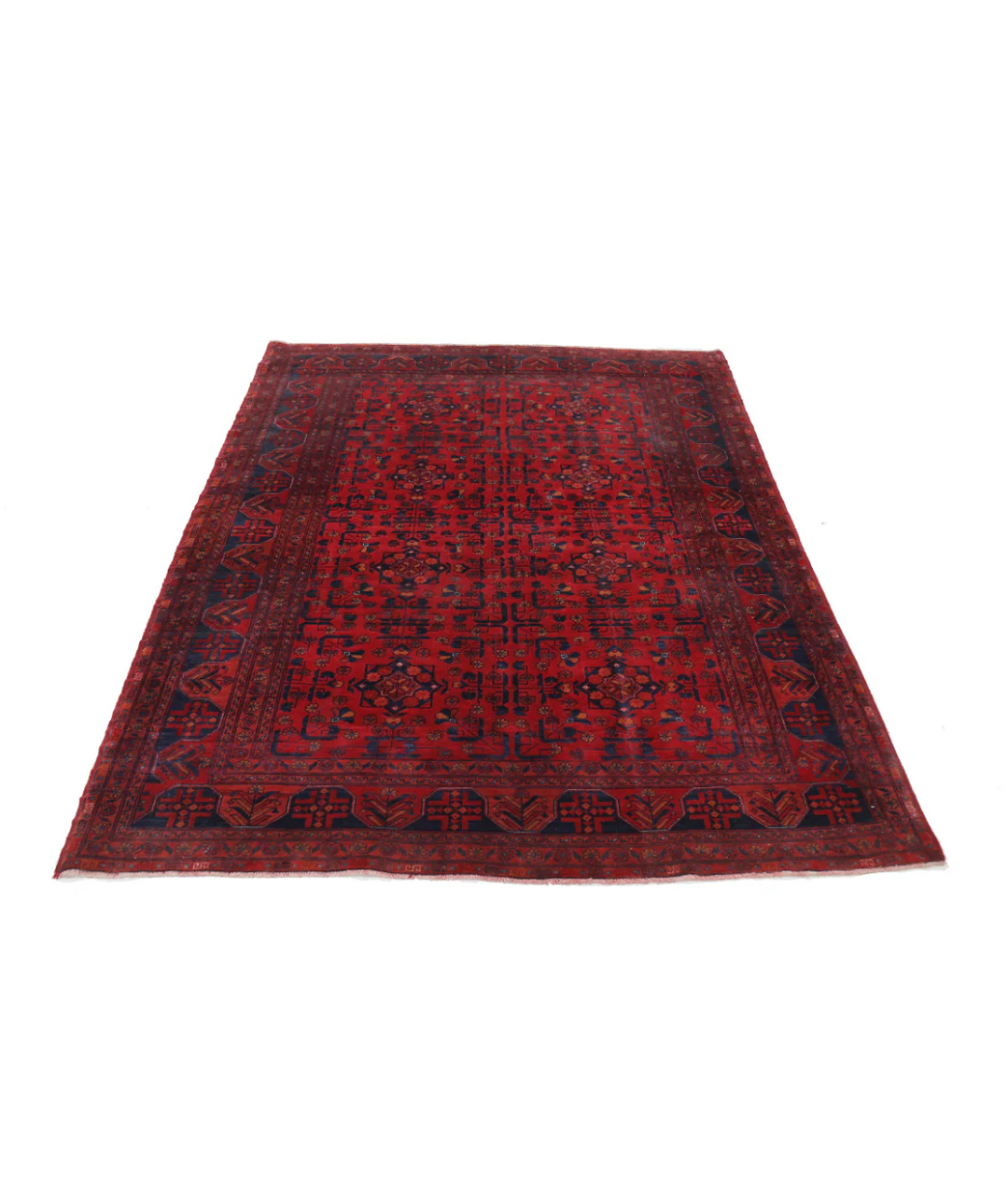 Afghan Khamyab Rug 4' 9" x 5' 11" Hand-Knotted | No. AT54518